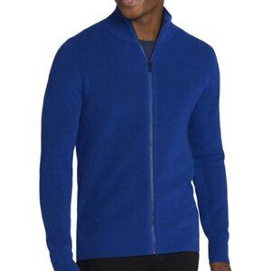NEW Kenneth Cole Slim Fit Royal Blue Merino Wool Full Zip Sweater